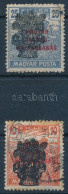 (*), O 1920 Búzakalász 10f és 25f Erősen Eltolódott Felülnyomattal, Ill. 25f-en értékszám Mellett Kék Festék Pötty - Other & Unclassified