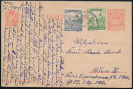 1920 Díjjegyes Levelezőlap 5f + 25f Kiegészítéssel "TOKAJ" - Wien - Other & Unclassified