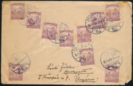 1921 Levél Hamburgba 10 Db Bélyeggel (3 Bélyeg Sérült / 3 Stamps Are Damaged) - Andere & Zonder Classificatie