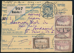 1922 Csomagszállító 35K Bérmentesítéssel Miskolcról Budapestre - Autres & Non Classés