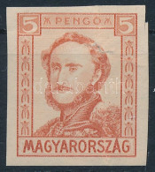 ** 1932 Arcképek Sor 5f Bélyegterve (Széchenyi) (betapadás / Gum Disturbance, Papírráncok / Paper Creases, Lyuk / Hole) - Otros & Sin Clasificación