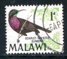 MALAWI- Y&T N°92- Oblitéré (oiseau) - Malawi (1964-...)