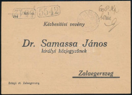 1945 (5. Díjszabás) Nyomtatvány 60P Készpénzes Bérmentesítéssel "SALOMVÁR" - Zalaegerszeg - Other & Unclassified