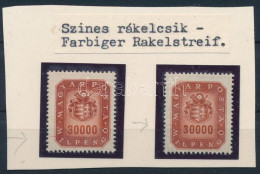 ** 1946 2 Db Milpengős 30.000 MP Rákel Csíkkal - Autres & Non Classés