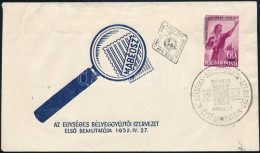 1952 MABÉOSZ Bélyeg Kissé Eltolódott Felülnyomással FDC-n (8.500) - Autres & Non Classés