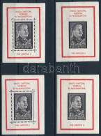 ** 1953 Sztálin Blokk Mind A 4 Változata: Kézisajtós Fogazott Blokk, Kézi Sajtós Vágott Blokk (ebből Maximum 300 Db Vágo - Altri & Non Classificati