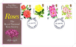 1976 Roses Unaddressed FDC Tt - 1971-1980 Em. Décimales