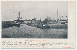 12- Prentbriefkaart Harlingen 1902 - Buitenhaven - Kleinrondstempel: Harlingen - Nieuwe Schans - Harlingen