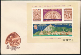 1975 Visegrád Blokk 7 Számjegyes Sorszámmal Bélyegzés Nélküli FDC-n - Other & Unclassified