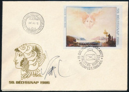 1986 Bélyegnap FDC A Tervező, Szász Endre Aláírásával - Other & Unclassified