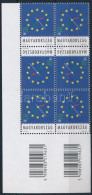 ** 2003 Úton Az Európai Unióba (I.) ívsarki Vonalkódos 6-os Tömb, Benne Fordított állású Párok (min. 3.000) - Otros & Sin Clasificación