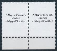 ** 2016 Gróf Széchenyi István ívszéli Pár A Hátoldalán "A Magyar Posta Zrt. Köszönti A Bélyeg-előfizetőket!" Felirattal  - Other & Unclassified