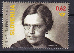 SLOVENIA  2021,SLOVENE FEMALE SCIENTIST,MELITA PIVEC,HISTORY,MNH - Slowenien