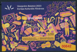 ** 2023 Veszprém-Balaton Európa Kulturális Fővárosa Vágott Blokk Piros Sorszámmal 00642 - Autres & Non Classés