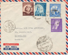 Egypt Air Mail Cover Sent To Denmark With More Topic Stamps - Luchtpost