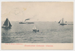 12- Prentbriefkaart Enkhuizen Stavoren 1908 - Stoombootveer - Grootrondstempel - Enkhuizen