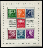 HUNGARY 1938 Eucharistic Congress Block MNH / **.  Michel Block 3 - Unused Stamps