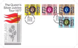 1977 Silver Jubilee (2) Unaddressed FDC Tt - 1971-1980 Decimale  Uitgaven