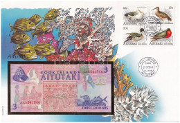 Cook-szigetek / Aitutaki 1992. 3$ Borítékban, Alkalmi Bélyegzésekkel T:I Cook Islands / Aitutaki 1992. 3 Dollars In Enve - Sin Clasificación