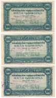 ~1920. 100K "Vásárlási Visszatérítés" (3x) "Tiszaföldvári 'Hangya'" Felülbélyegzéssel T:AU,XF - Sin Clasificación