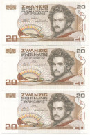 Ausztria 1985. 20Sch (3x) T:VF,F Szép Papír Austria 1985. 20 Schilling (3x) C:VF,F Nice Paper - Sin Clasificación