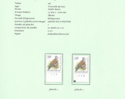 Belgium -  1998 BUZIN Birds - 10 Bfrs  Torterelle Des Bois/tortelduif Plaatnummers 1 - 2 Postfris - Zie Scan - 2011-..