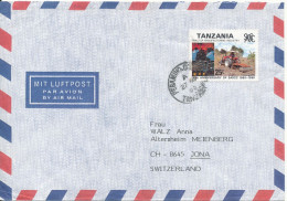 Tanzania Air Mail Cover Sent To Switzerland 27-11-1990 Single Franked Folded Cover - Tansania (1964-...)