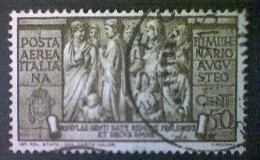 Italy, Scott #C96, Used (o), 1937, Charity Issue, Augustus: Robust Population, 50cts, Olive Brown - Luftpost