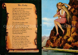 73008332 Loreley Lorelei Liedtext Illustration Loreley Lorelei - Loreley