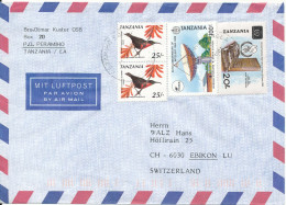 Tanzania Air Mail Cover Sent To Switzerland 1993 Topic Stamps - Tansania (1964-...)