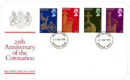 1978 Coronation Anniversary Unaddressed FDC Tt (2) - 1971-80 Ediciones Decimal