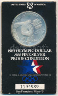 Amerikai Egyesült Államok 1983S 1$ Ag "XXIII. Nyári Olimpiai Játékok, Los Angeles" Eredeti, Sorszámozott Karton Díszcsom - Sin Clasificación