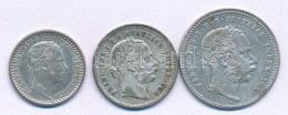 Ausztria 1859A 5kr Ag "Ferenc József" Technológiai Hibás Veret (elfordult Hátlap) + 1869. 20kr Ag "Ferenc József" + 1872 - Ohne Zuordnung