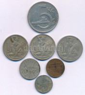 Csehszlovákia 1922-1938. 2h-5K (7db, 6xklf) T:XF-F Patina Czechoslovakia 1922-1938. 2 Haléře - 5 Korun (7pcs, 6xdiff) C: - Unclassified