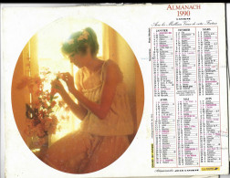 Almanach  Calendrier  P.T.T  - La Poste - 1990 -   Cheval - Jeune Fille - Enfant - Autres & Non Classés