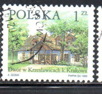 POLONIA POLAND POLSKA 1999 COUNTRY ESTATES KRZESLAWICACH 1z USED USATO OBLITERE' - Oblitérés