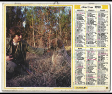 Almanach  Calendrier  P.T.T  - La Poste - 1990 -   Chien  , Chasse - Sonstige & Ohne Zuordnung