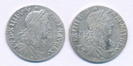 Franciaország 1660D 1/12E Ag "XIV. Lajos" Lyon (2x) (2,26g) T:VF France 1660D 1/12 Ecu Ag "Louis XIV" (2x) Lyon (2,26g)  - Unclassified