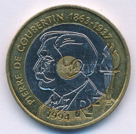 Franciaország 1994. 20Fr Tri-metal Al-Br-Ni-Cu "Pierre De Coubertin" T:AU France 1994. 20 Francs Tri-Metallic Al-Br-Ni-C - Non Classés