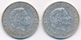Hollandia 1959-1960. 2 1/2G Ag "Julianna" (2xklf) T:XF Patina Netherlands 1959-1960. 2 1/2 Gulden Ag "Juliana" (2xdiff)  - Ohne Zuordnung