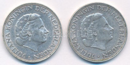 Hollandia 1961-1962. 2 1/2G Ag "Julianna" (2xklf) T:XF Patina Netherlands 1961-1962. 2 1/2 Gulden Ag "Juliana" (2xdiff)  - Sin Clasificación