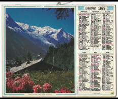Almanach  Calendrier  P.T.T  - La Poste - 1989 -  Montagne - Mer De Glace - Sonstige & Ohne Zuordnung