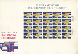 LIECHTENSTEIN 431, Kleinbogen, FDC,  Europa CEPT:  Griechische Architektur 1963 - 1963