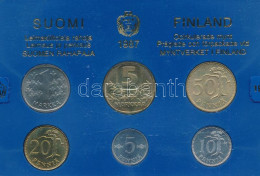Finnország 1987. 5p-5M (6xklf) Forgalmi Sor Plasztik Tokban T:UNC Finland 1987. 5 Pennia - 5 Markka (6xdiff) Coin Set In - Sin Clasificación