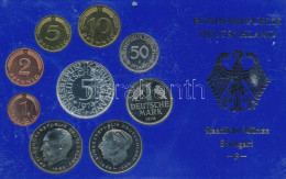 NSZK 1974F 1pf-5M (9xklf) Forgalmi Szett Műanyag Tokban T:PP Tokon Karc GFR 1974F 1 Pfennig - 5 Mark (9xdiff) Coin Set I - Sin Clasificación