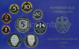 NSZK 1988D 1pf-5M (9xklf) Forgalmi Sor Műanyag Dísztokban T:PP Kis Patina FRG 1988D 1 Pfennig - 5 Mark (9xdiff) Coin Set - Unclassified