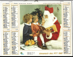Almanach  Calendrier  P.T.T  - La Poste - 1987 -  Enfant  - Pere Noel Et Clown - Other & Unclassified