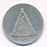 Ausztria 1955. "Madonna - Magna Mater Austriae / Mariazelli Bazilika 1157-1957" Ezüstözött Bronz Emlékérem Peremén "BRON - Unclassified