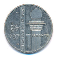 Hollandia 1997. "1 Kroontje" Kétoldalas Cu-Ni Emlékérem (32mm) T:1- (PP) Netherlands 1997. "1 Kroontje" Two-sided Cu-Ni  - Sin Clasificación