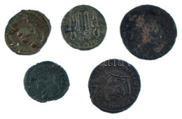 Római Birodalom 5db-os Bronz érmetétel, Közte I. Licinius, I. Constantius, I. Valentinianus T:XF,VF Roman Empire 5pcs Br - Ohne Zuordnung